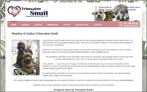 Startpagin website Trimsalon Snuit